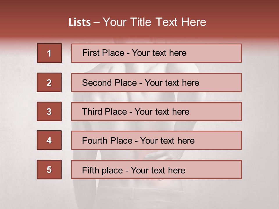 A Man Holding His Back With His Hands On His Hip PowerPoint Template