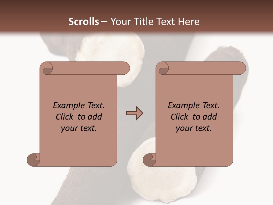 Two Cinnamons With A Bite Taken Out Of Them PowerPoint Template