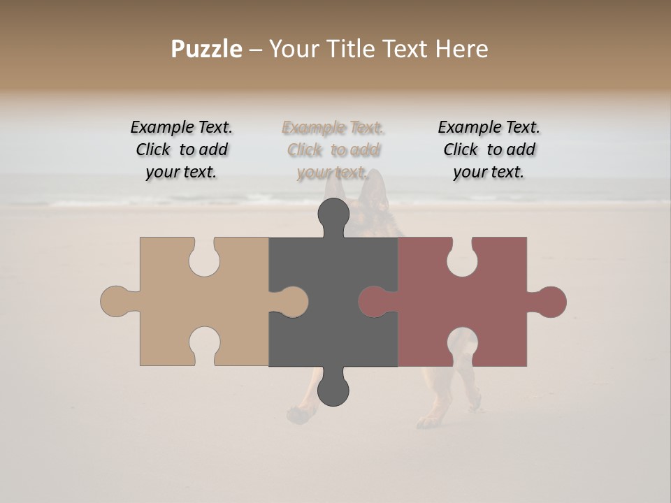 Shepherd Dog Dog Portrait At The Beach Labradoodle PowerPoint Template