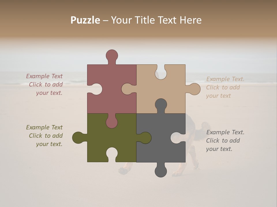 Shepherd Dog Dog Portrait At The Beach Labradoodle PowerPoint Template