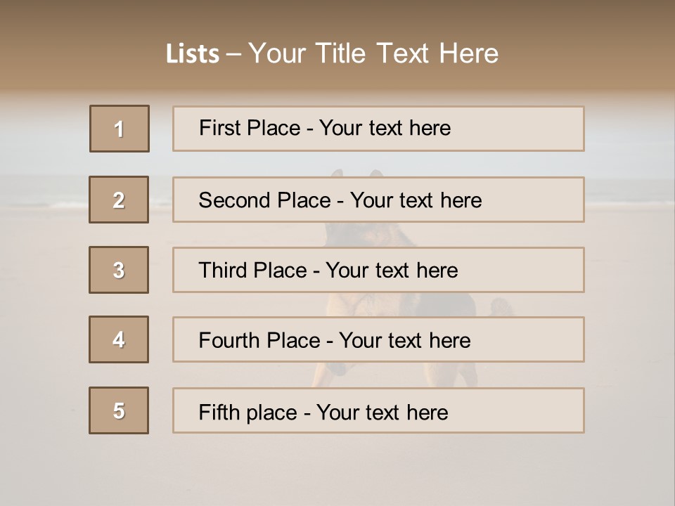 Shepherd Dog Dog Portrait At The Beach Labradoodle PowerPoint Template