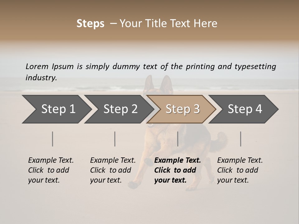 Shepherd Dog Dog Portrait At The Beach Labradoodle PowerPoint Template