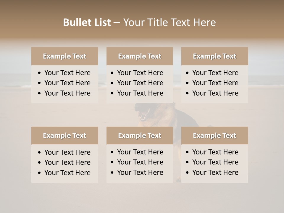 Shepherd Dog Dog Portrait At The Beach Labradoodle PowerPoint Template