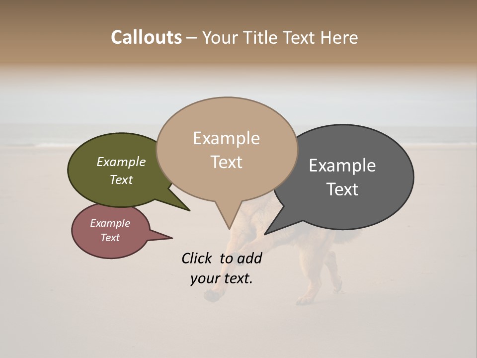 Shepherd Dog Dog Portrait At The Beach Labradoodle PowerPoint Template