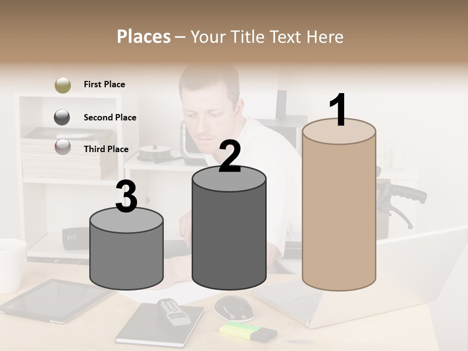 Male Disabled Phone PowerPoint Template