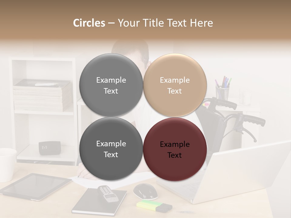 Male Disabled Phone PowerPoint Template