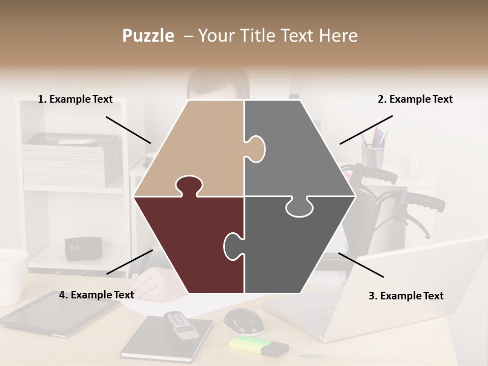 Male Disabled Phone PowerPoint Template