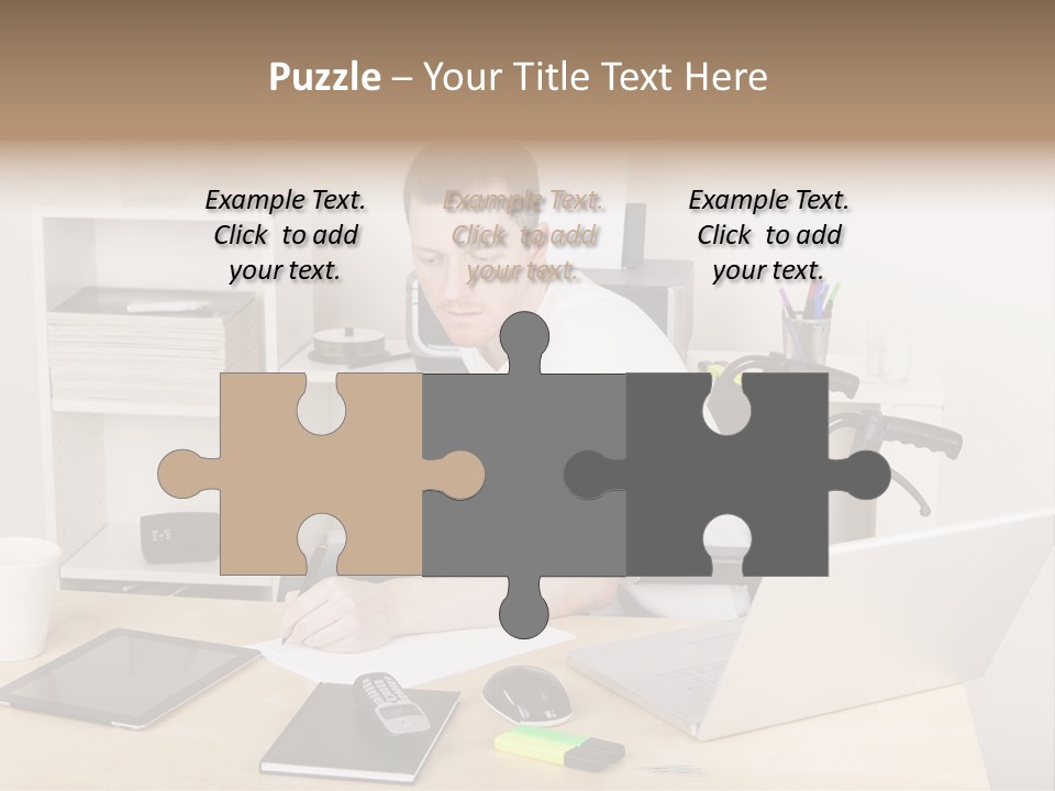 Male Disabled Phone PowerPoint Template