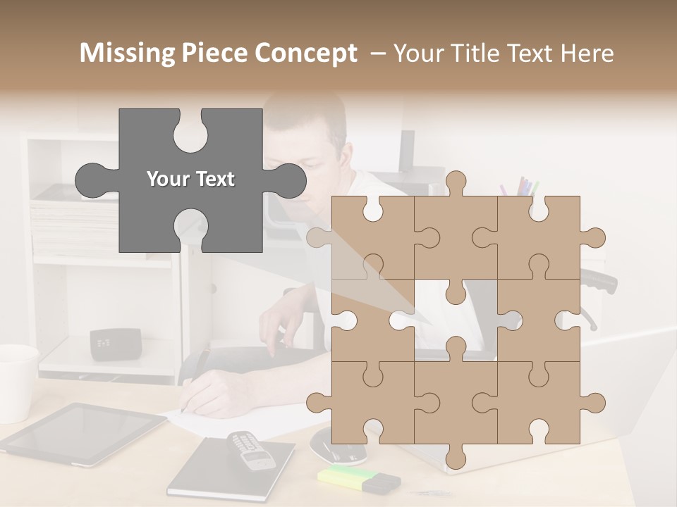 Male Disabled Phone PowerPoint Template