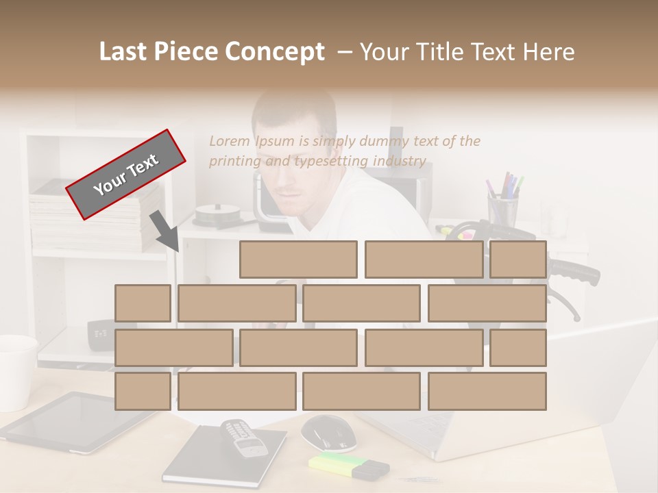 Male Disabled Phone PowerPoint Template