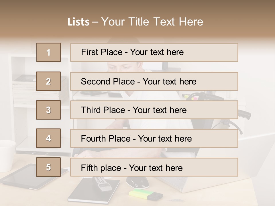 Male Disabled Phone PowerPoint Template