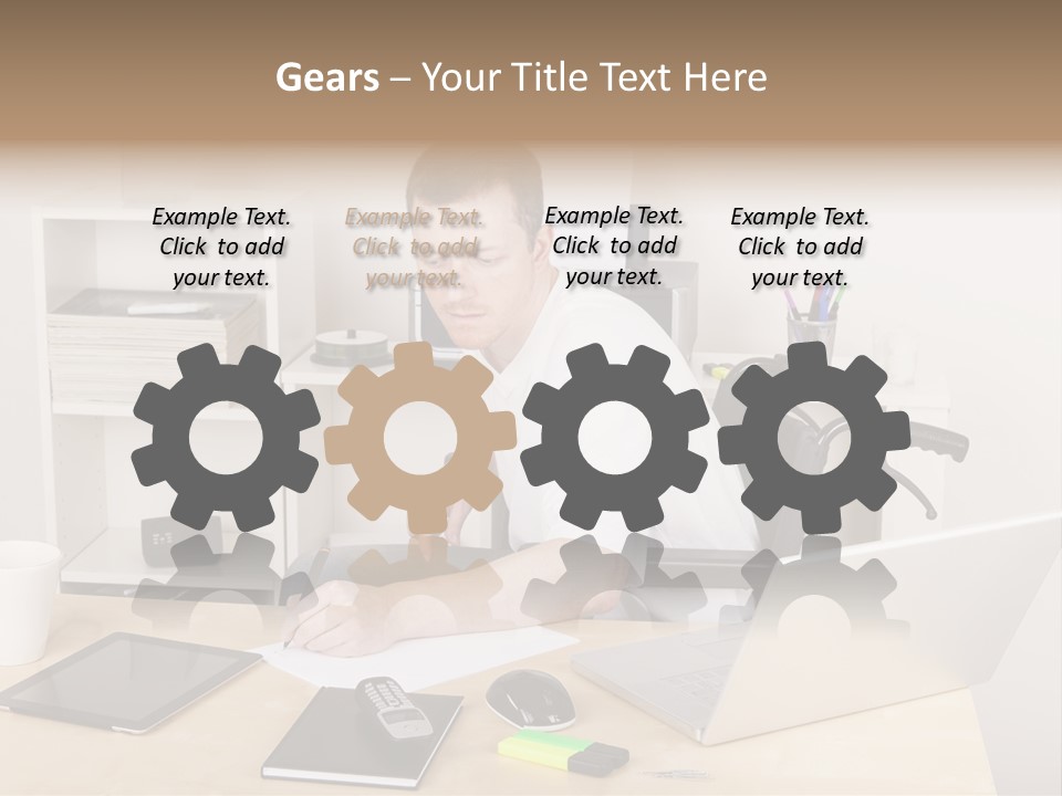 Male Disabled Phone PowerPoint Template