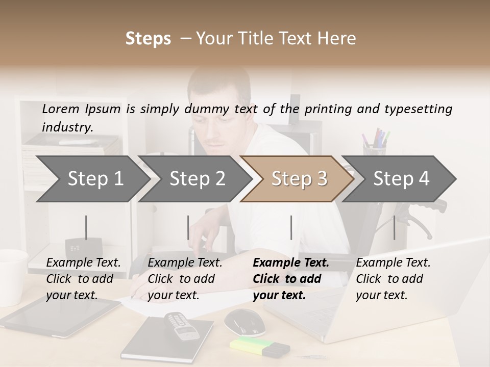 Male Disabled Phone PowerPoint Template