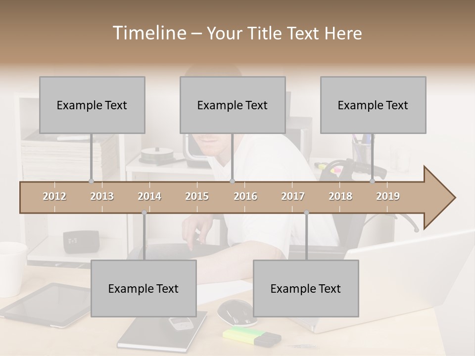 Male Disabled Phone PowerPoint Template