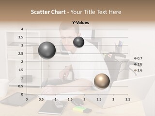 Male Disabled Phone PowerPoint Template