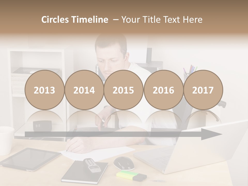 Male Disabled Phone PowerPoint Template