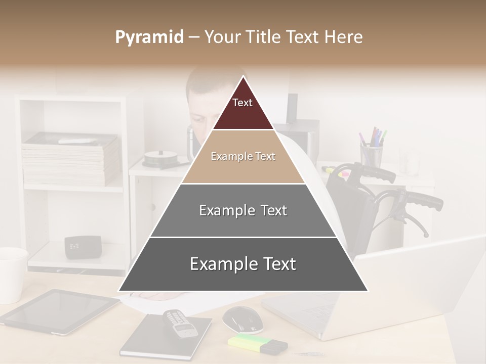 Male Disabled Phone PowerPoint Template