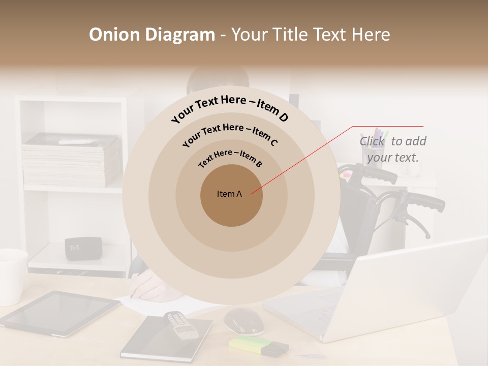Male Disabled Phone PowerPoint Template