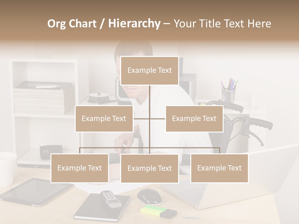 Male Disabled Phone PowerPoint Template