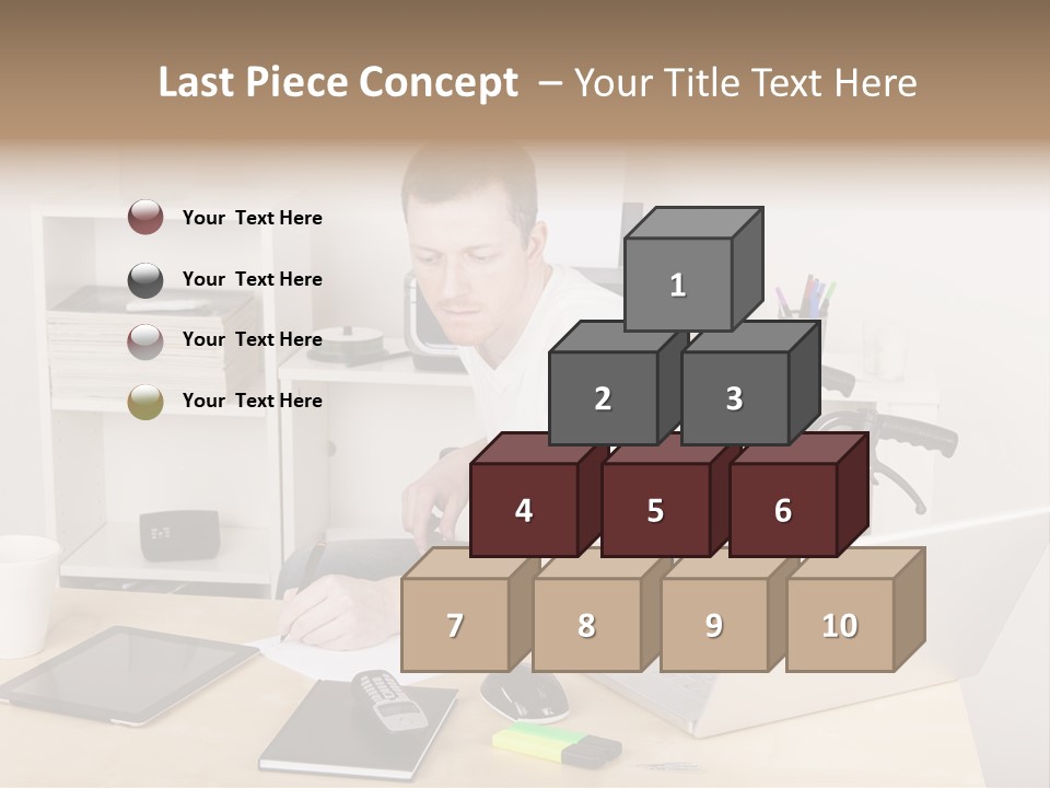 Male Disabled Phone PowerPoint Template