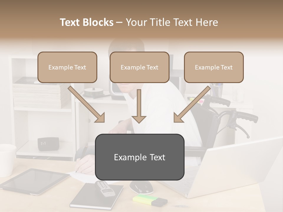 Male Disabled Phone PowerPoint Template