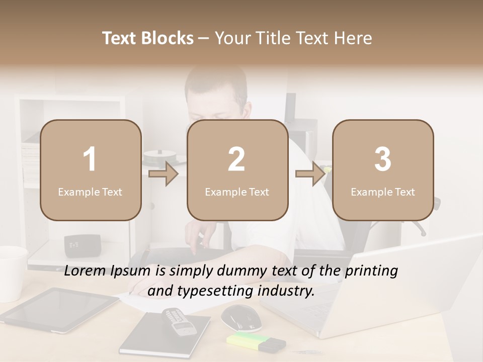 Male Disabled Phone PowerPoint Template