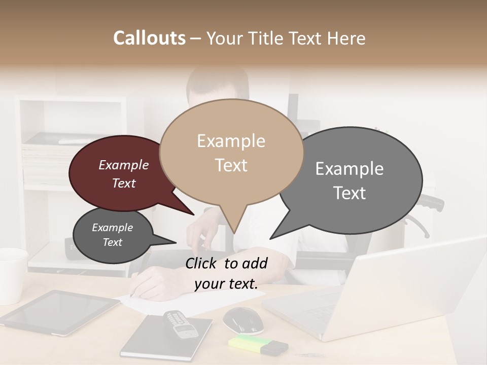 Male Disabled Phone PowerPoint Template