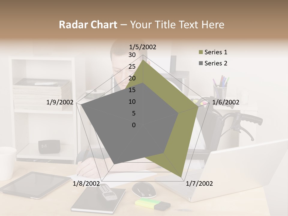 Male Disabled Phone PowerPoint Template