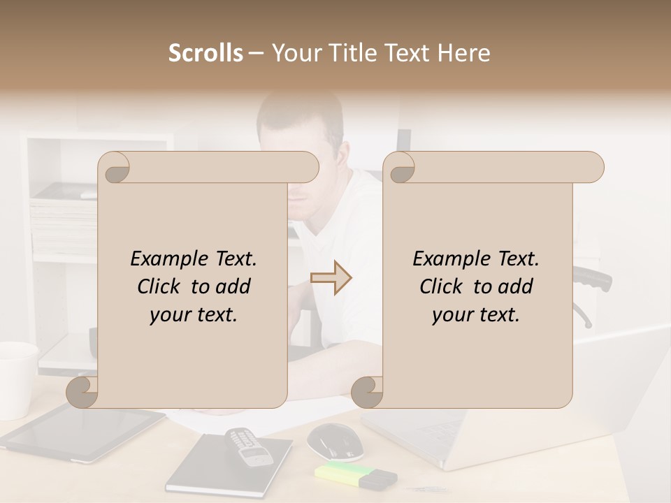 Male Disabled Phone PowerPoint Template