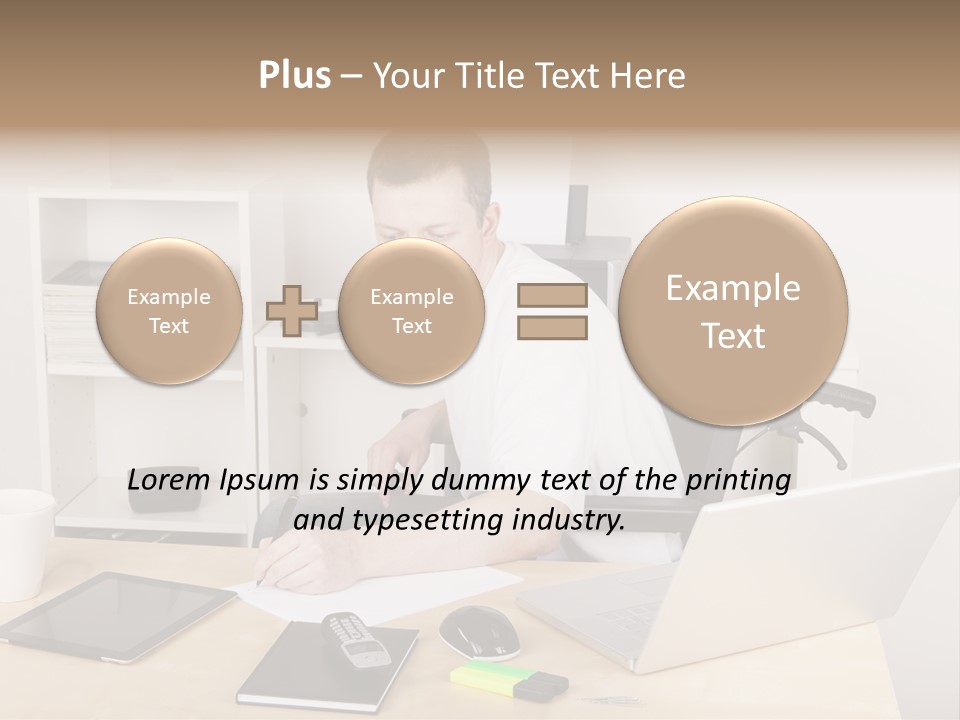 Male Disabled Phone PowerPoint Template