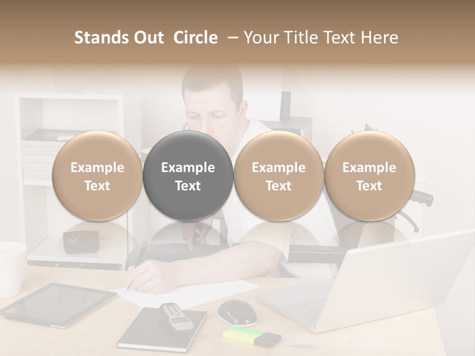 Male Disabled Phone PowerPoint Template