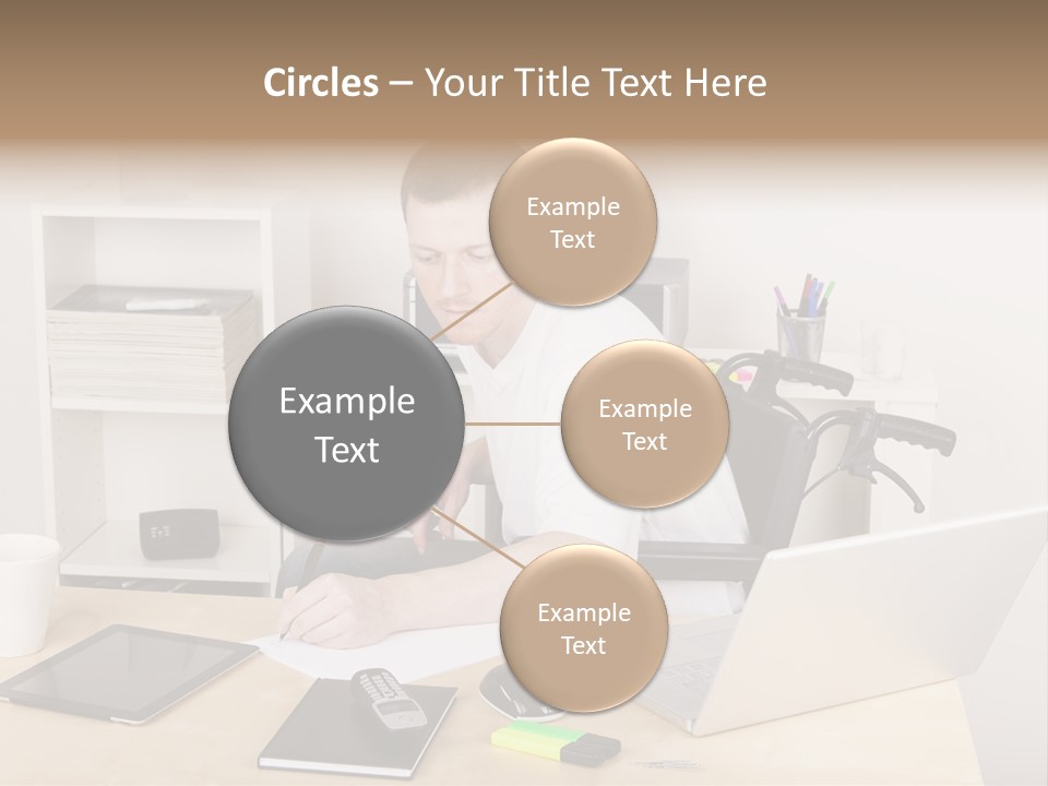 Male Disabled Phone PowerPoint Template