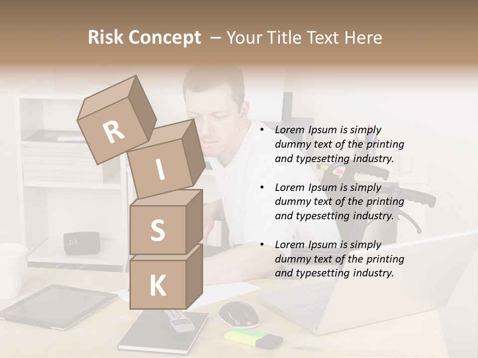 Male Disabled Phone PowerPoint Template