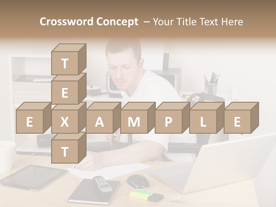 Male Disabled Phone PowerPoint Template