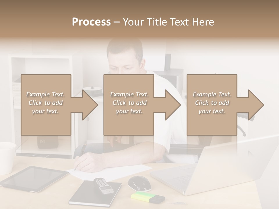Male Disabled Phone PowerPoint Template