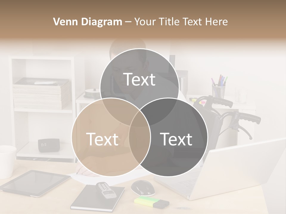 Male Disabled Phone PowerPoint Template