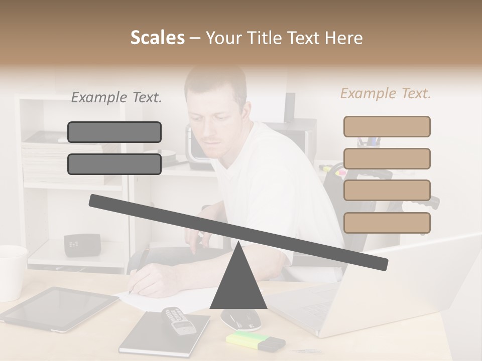 Male Disabled Phone PowerPoint Template