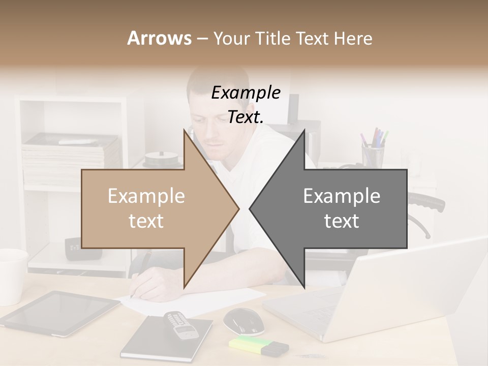 Male Disabled Phone PowerPoint Template