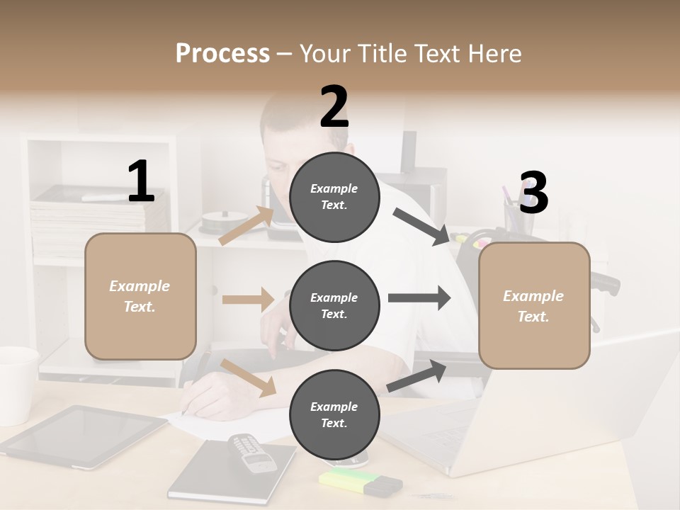 Male Disabled Phone PowerPoint Template