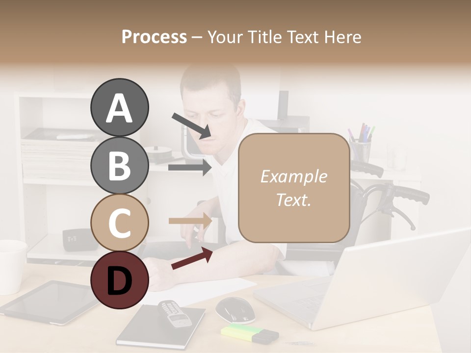 Male Disabled Phone PowerPoint Template