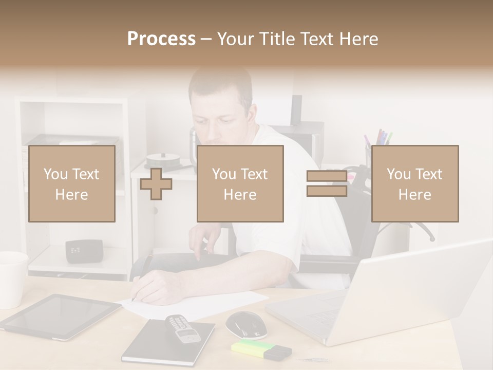 Male Disabled Phone PowerPoint Template
