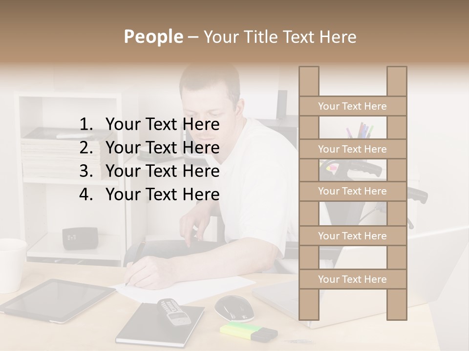 Male Disabled Phone PowerPoint Template