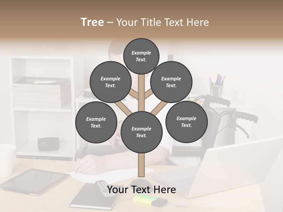 Male Disabled Phone PowerPoint Template