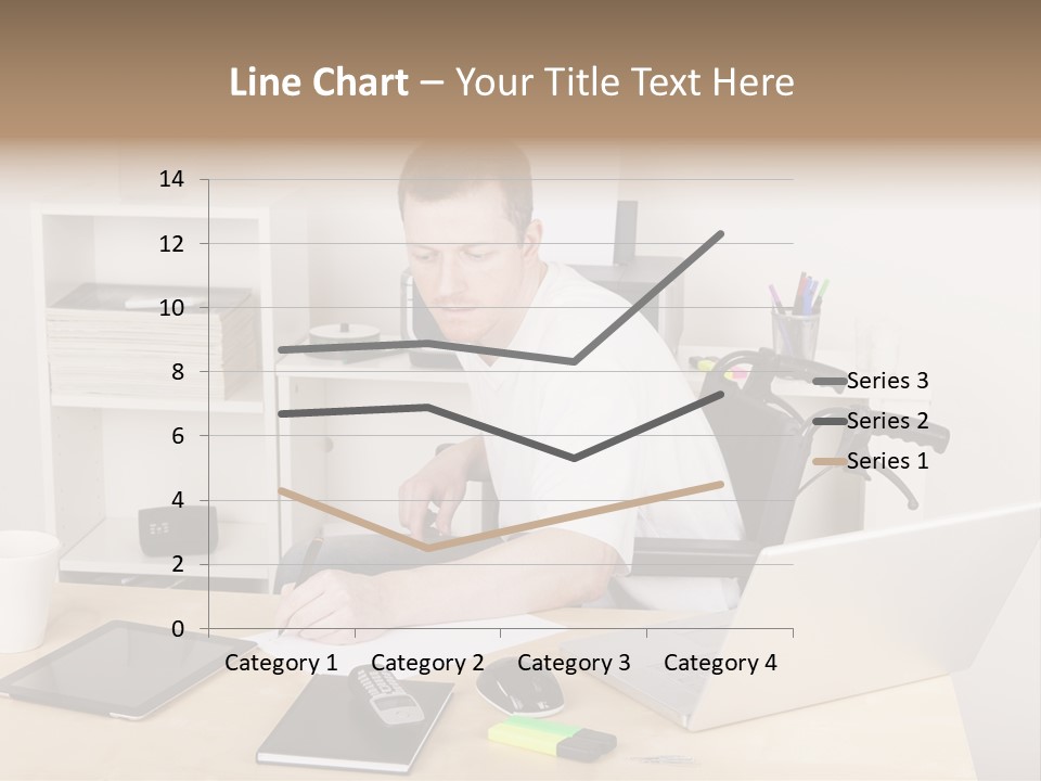 Male Disabled Phone PowerPoint Template