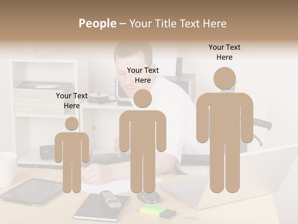 Male Disabled Phone PowerPoint Template