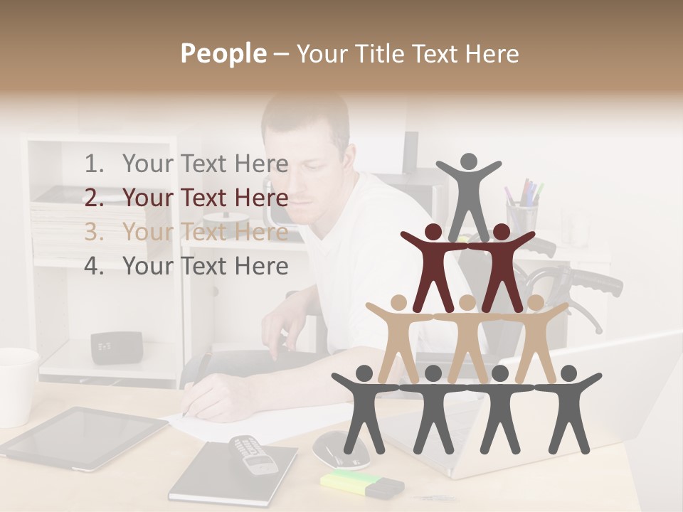 Male Disabled Phone PowerPoint Template