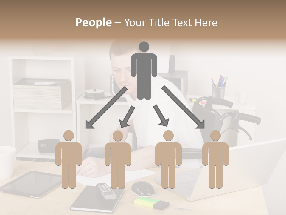 Male Disabled Phone PowerPoint Template