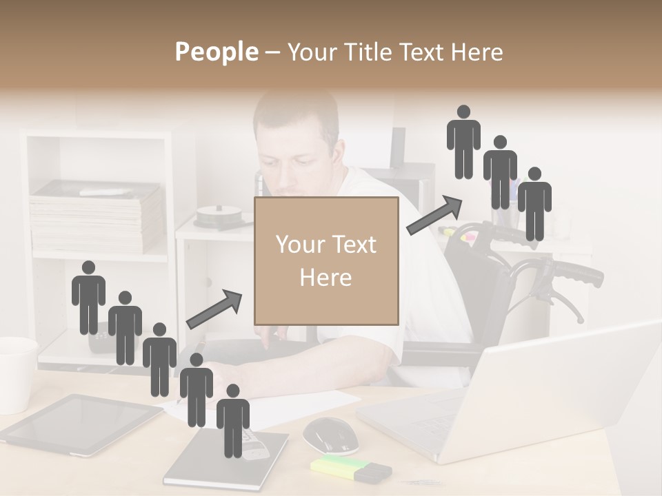 Male Disabled Phone PowerPoint Template