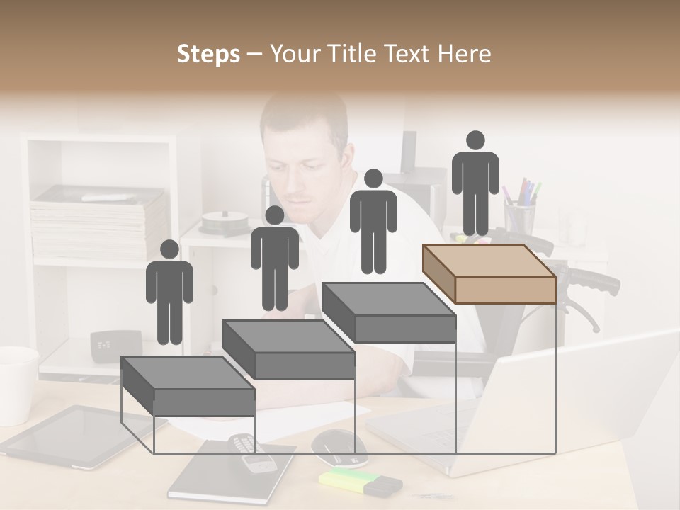 Male Disabled Phone PowerPoint Template