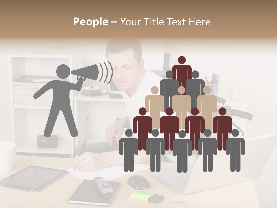 Male Disabled Phone PowerPoint Template